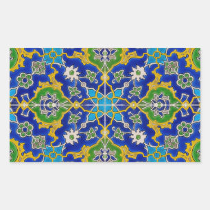 iznik tile rectangular sticker