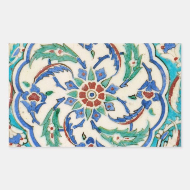 iznik tile rectangular sticker (Front)