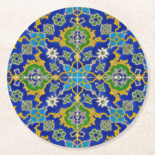 iznik tile round paper coaster