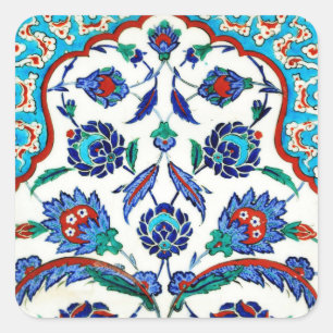 iznik tile square sticker