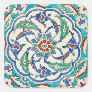 iznik tile square sticker