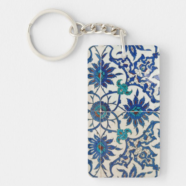 Iznik Tiles Blue Key Ring (Front)