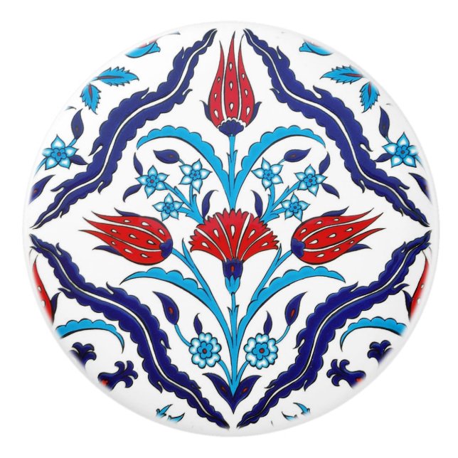 Iznik Tiles Ceramic Knob (Front)