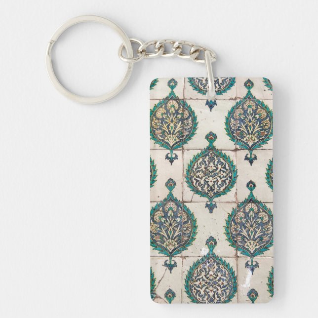 Iznik Tiles Green Key Ring (Front)