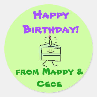 j0334436, Happy Birthday!, from Maddy Classic Round Sticker