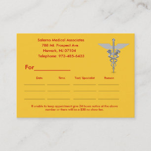 j0439599, ___________  ____________   _________... appointment card