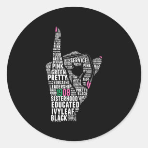 J15 Founder'S Day Aka Hand Sign Words Classic Round Sticker