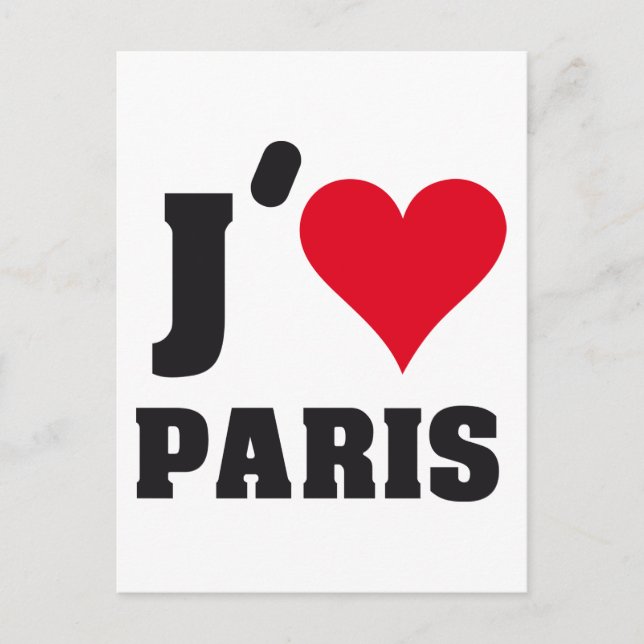 J´AIME PARIS POSTCARD (Front)