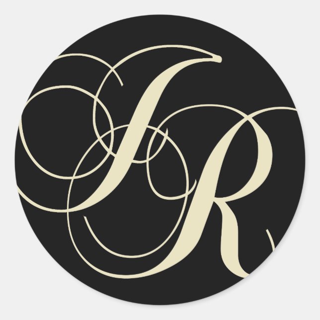 J and R monogram - make your own text colour Classic Round Sticker (Front)