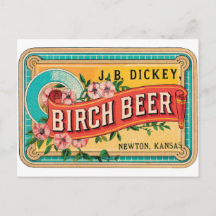 J. B. Dickey Birch Beer Newton Kansas Vintage Art Postcard