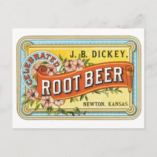J. B. Dickey Root Beer Newton Kansas Vintage Label Postcard