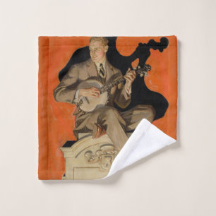J.C. Leyendecker Banjo Player 1920 Art Deco Art Bath Towel Set