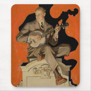 J.C. Leyendecker Banjo Player 1920 Art Deco Art Mouse Mat