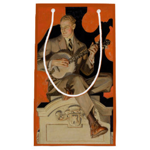 J.C. Leyendecker Banjo Player 1920 Art Deco Art Small Gift Bag