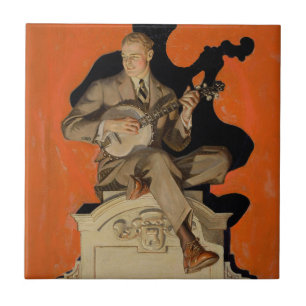 J.C. Leyendecker Banjo Player 1920 Art Deco Art Tile