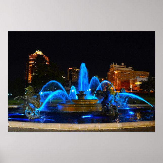 J. C. Nichols Fountain in Blue, Kansas City Poster (Front)