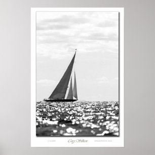 J Class Endeavour B&W poster