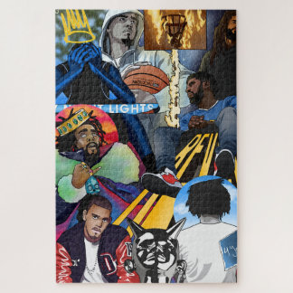J.Cole Album Cover Mashup Poster Rap music Jigsaw Puzzle
