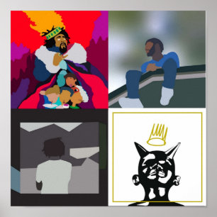 j cole minimal albums poster