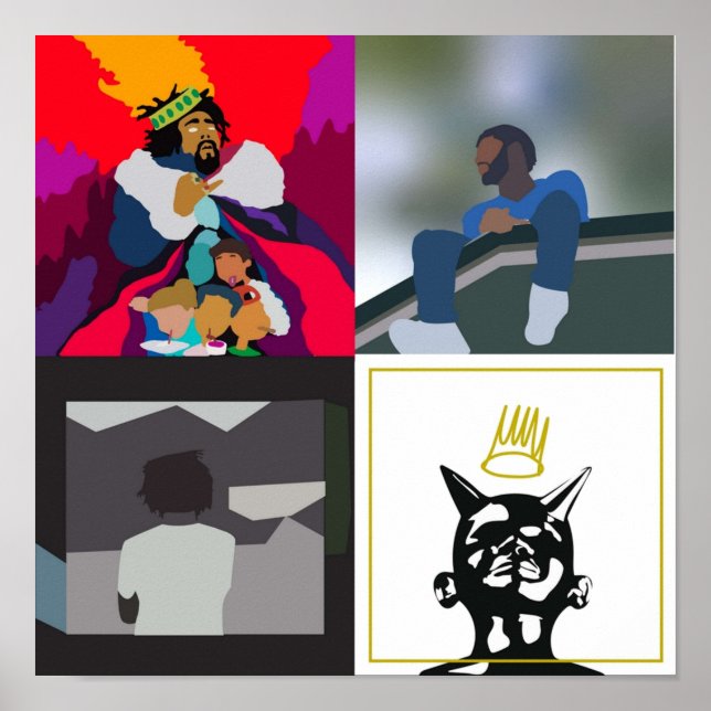 j cole minimal albums poster (Front)
