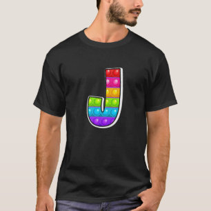 J Cutest Capital Letter J Alphabet Funny Poppin Ki T-Shirt