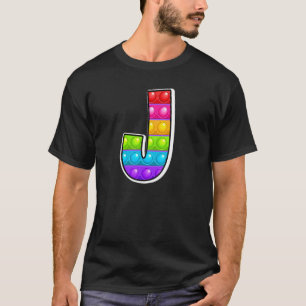J Cutest Capital Letter J Alphabet Funny Poppin Ki T-Shirt