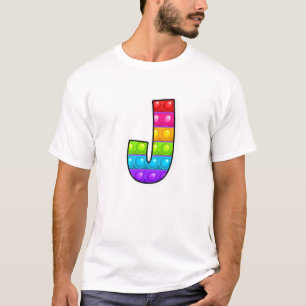 J Cutest Capital Letter J Alphabet Funny Poppin Ki T-Shirt