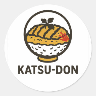 j.food Japanese Comfort Food: Katsu-Don Classic Round Sticker