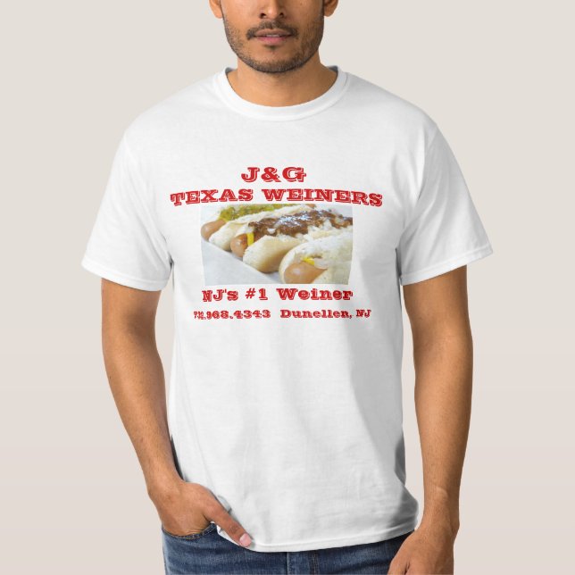 J&G Texas Weiners - Chilli Dog - NJ's #1 Weiner T-Shirt (Front)