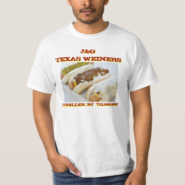 J&G Texas Weiners - Jersey's Best Chilli Dogs Tee (Front)
