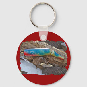 J & H "WIG LIT" Vintage Saltwater Lure Items Key Ring