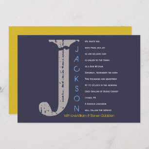 J Initial Collection Bat Bar Mitzvah Invitation