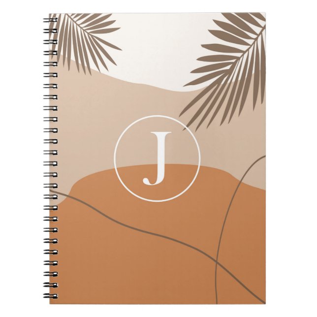 J - Initial Monogram Letter J Abstract Design Notebook (Front)