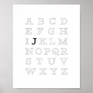 J is for (1 of 3) personalised poster