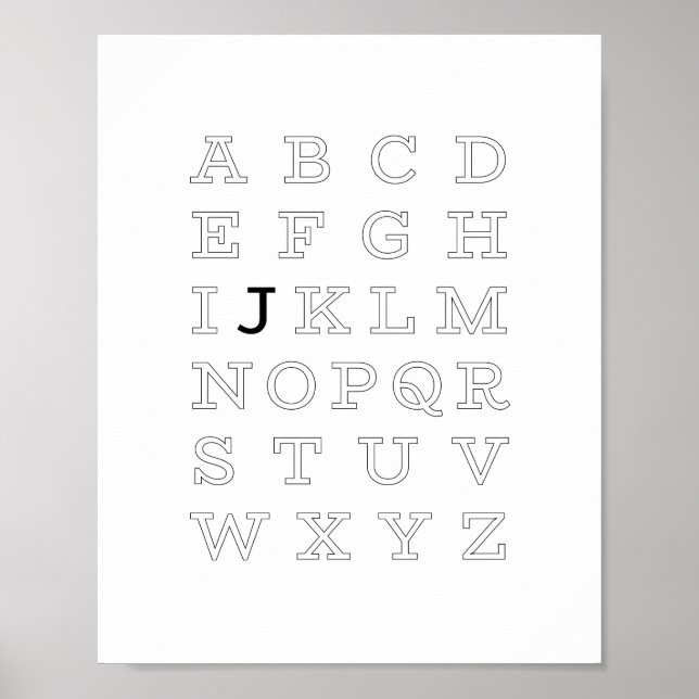 J is for (1 of 3) personalised poster (Front)