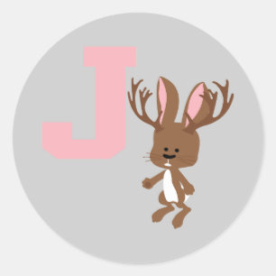 J is for Jackalope Classic Round Sticker