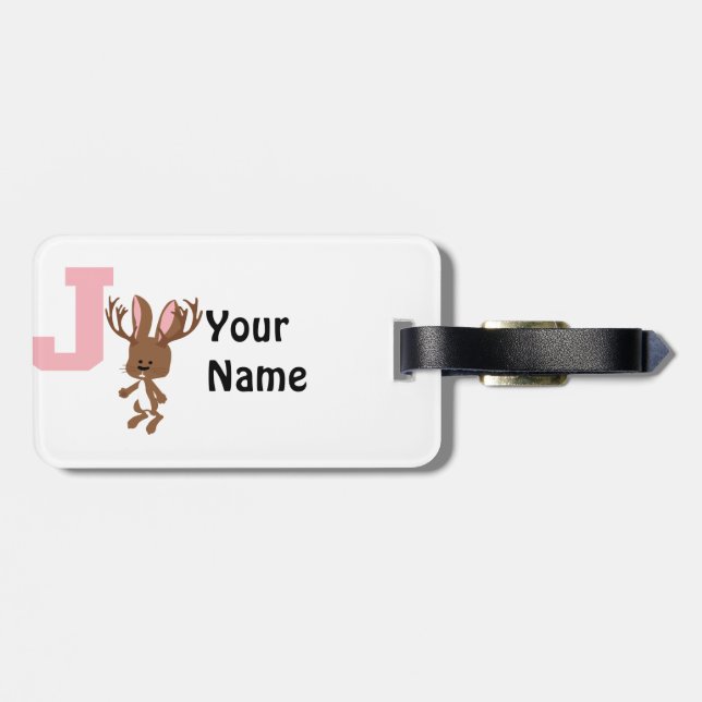 J is for Jackalope Luggage Tag (Back Horizontal)