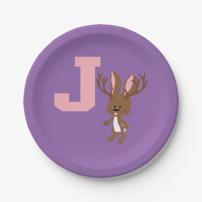 J is for Jackalope Paper Plate (Front)