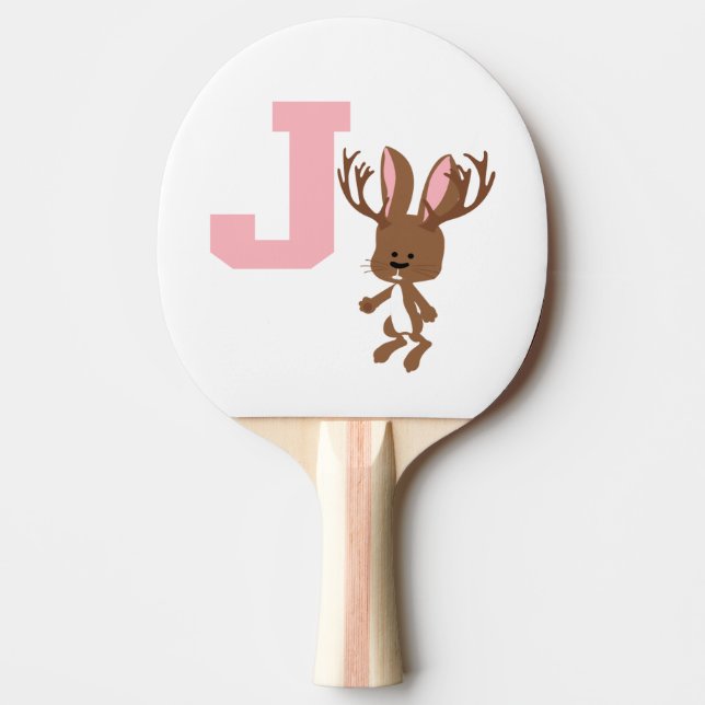 J is for Jackalope Ping Pong Paddle (Front)