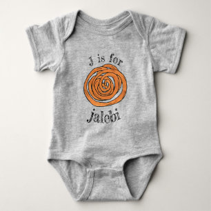 J is for Jalebi South Asian Indian Mithai Sweet Baby Bodysuit