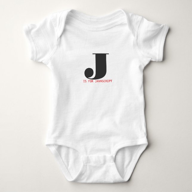 J is for Javascript Baby Bodysuit (Front)