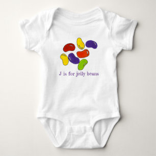 J is for Jelly Beans Rainbow Candy Alphabet Sweets Baby Bodysuit
