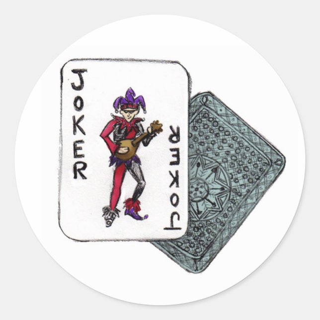 J is for Joker Classic Round Sticker (Front)