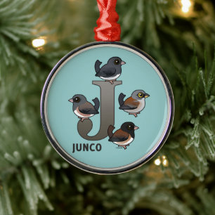 J is for Junco Metal Tree Decoration