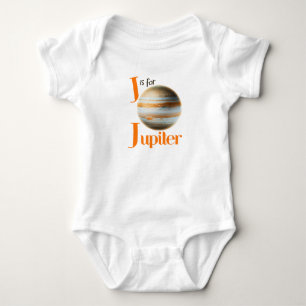 J is for Jupiter Cute Planet & Astronomy Design Baby Bodysuit