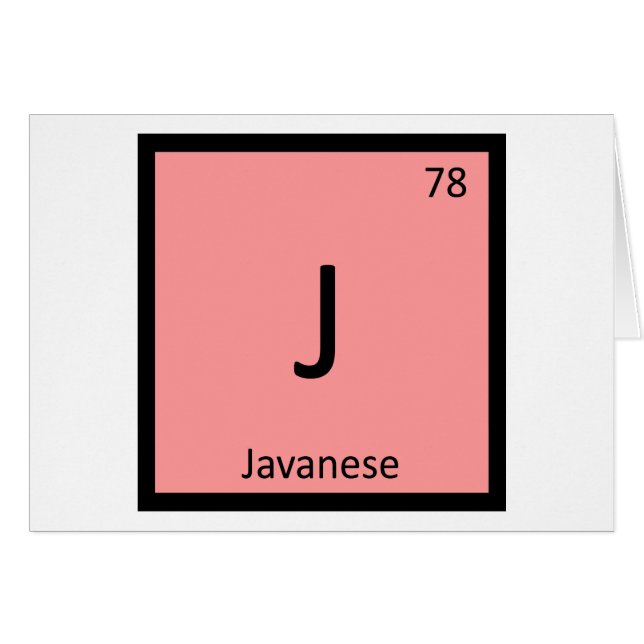J - Javanese Cat Chemistry Periodic Table Element (Front Horizontal)