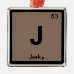 J - Jerky Beef Chemistry Periodic Table Symbol Metal Tree Decoration