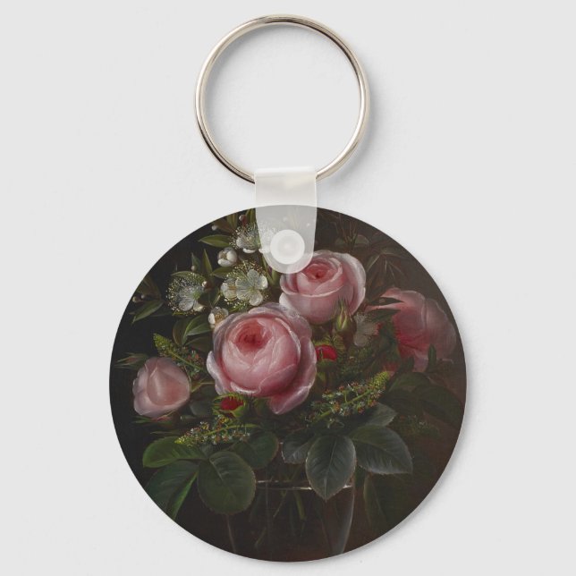 J.L. Jensen - Roses and Tree Anemones in a ... Key Ring (Front)