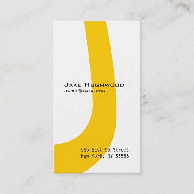 J Letter Alphabet Business Card Orange (Front)