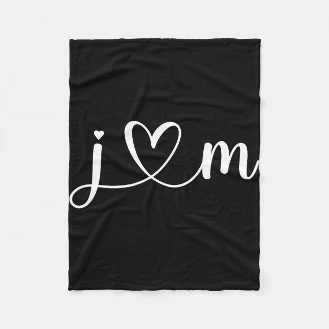 J Love M Bride Boyfriend And Girlfriend J Letter A Fleece Blanket (Front)